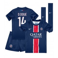 Paris Saint-Germain Desire Doue #14 Hemmaställ Barn 2024-25 Korta ärmar (+ Korta byxor)